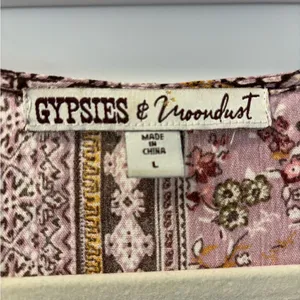 Gypsies & Moondust Ditsy Boho Floral Kimono Open Front Duster Size Large thumbnail 2