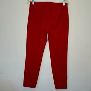 Theory $265 Women's Alettah Approach Cropped Pants‎ Crimson Red Size 6 Ankle Zip thumbnail 3