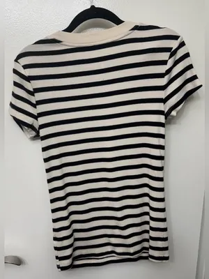 EUC A New Day Striped Short Sleeve Top | Casual Everyday Women's Tee thumbnail 2