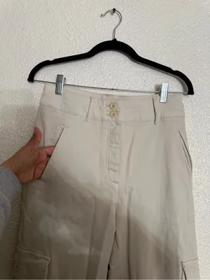 Aritzia Wilfred Free Modern Cargo Pant Cream Straight-Leg Cargo Pants size 4 thumbnail 6