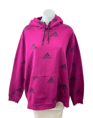 Adidas Badge of Sport Logo Long Sleeve Activewear Hoodie Sweatshirt Top Sz L/XL thumbnail 1