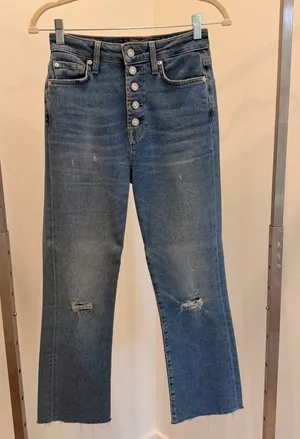 7 For All Mankind Luxe Vintage High Rise Slim Kick Flare Jeans Blue 26 thumbnail 1