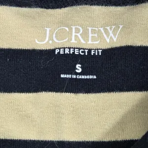 J.Crew Perfect Fit Stripe Long Sleeve‎ T-Shirt Gold Button Shoulder BS569 S thumbnail 4