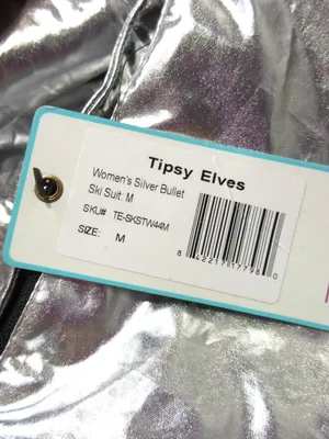 NWT Tipsy Elves Women's Silver Bullet Ski Suit Metallic Hooded 1-Piece M thumbnail 6