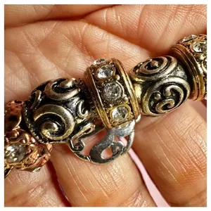 Three toned “R” initial charm bracelet Gold thumbnail 10