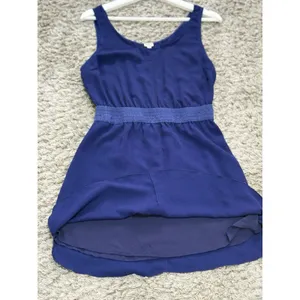 Wilfred Aritzia Women’s Navy Blue Mini Dress Smocked Waist Scoop Neck Size S thumbnail 12