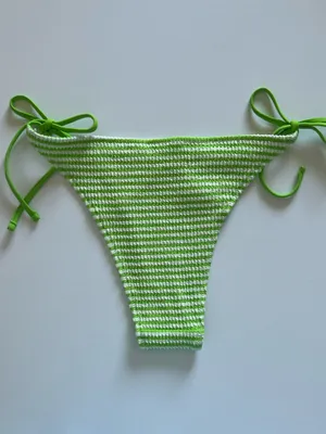 {Aerie} Brand New Crinkle Stripe Cheekiest Tie Bikini Bottoms thumbnail 8