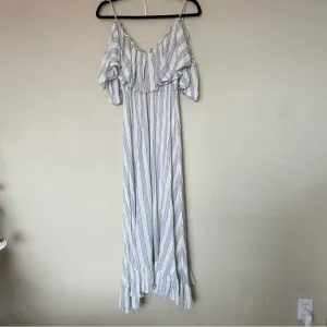 MISA Los Angeles Augustina Striped Midi Dress blue and white‎ size XS thumbnail 4