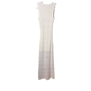 Olive +‎ Oak Womens Maxi Dress S White Crochet Pointelle Knit Boho Coastal READ thumbnail 2