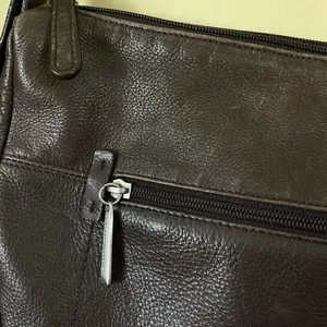 Vintage Stone Mountain Brown Leather Shoulder Bag thumbnail 8