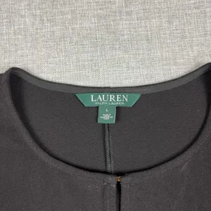 Lauren Ralph Lauren Tank Tunic Womens L Black Round Neck Sleeveless Jersey Top thumbnail 2