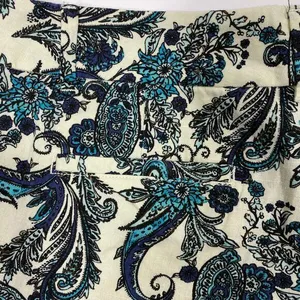 Linen Blend Preppy Shorts 6 Paisley Vacation Dressy Chino Garden Boho‎ Garden thumbnail 6
