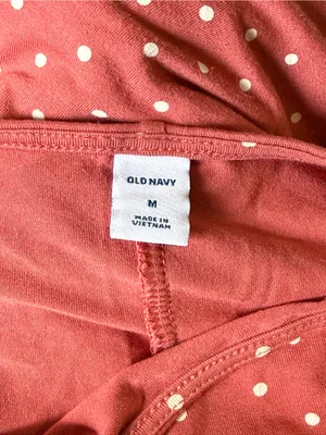 Old Navy Women's Polka Dot Dress Terracotta Rust Size M Casual Short Sleeve Midi thumbnail 4