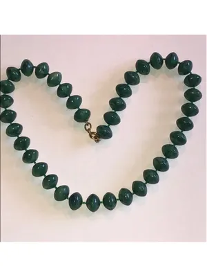 Elegant Vintage Green Beaded Boho Retro Necklace thumbnail 2
