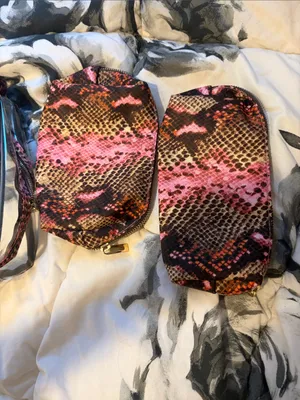 Aimee Kestenberg Clear Travel Cosmetic Bag Set Adele Sunset Snake 3 Piece Set thumbnail 7