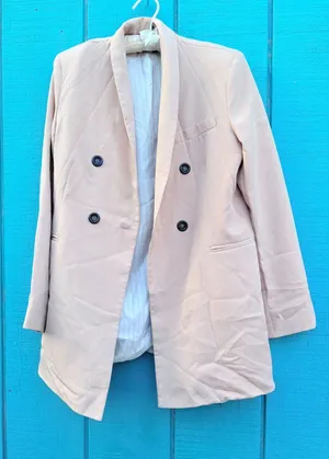 Quiet‎ Luxury Blush Pink Double Breasted Shawl Blazer Old Money Office Corpcore thumbnail 1