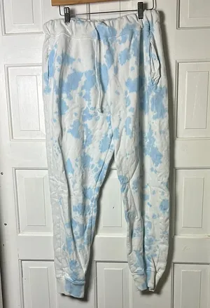 Roller Rabbit Blue Monkey Tie Dye White and Blue Sweatpants Size Medium thumbnail 1