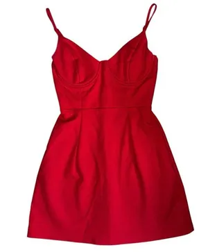 Novella Mini Dress Red lined bust sz 2 women’s princess polly nwot thumbnail 5