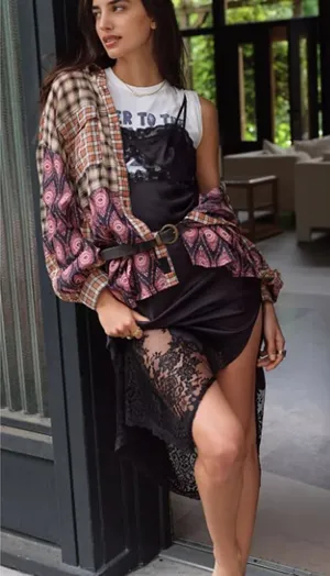 Free People Night Out Mood Midi Slip Sz. M thumbnail 1