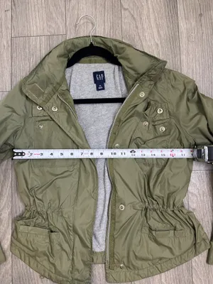 Gap Green Cargo Windbreaker Jacket | Utility Pockets | Cinched Waist | Size XS thumbnail 12