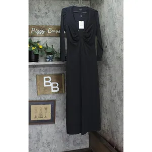 NWT Bardot Women's Remy Embellished Plunge Neck Maxi Knit Dress 59475DB Black 10 thumbnail 6