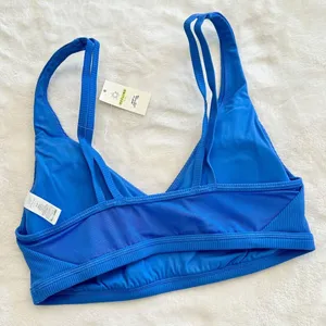 NWT Offline by Aerie Goals Blue Ribbed Padded Sports Bra - Size: Medium thumbnail 7