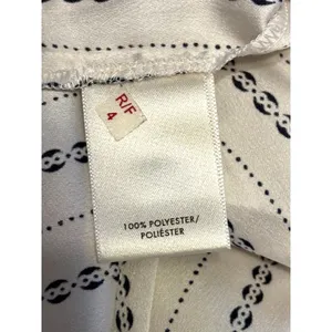 Ann Taylor Ivory & Black Stripe Blouse Split Sleeve Top Size S thumbnail 6