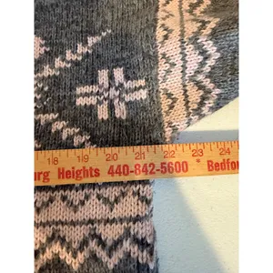Vintage Best American Clothing Co. Gray Pink Wool Blend‎ Snowflake Sweater M Ski thumbnail 9