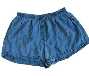 Women’s Lounge Linen Boxer Shorts *flaw | Blue | XL thumbnail 2