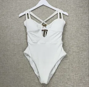 Becca Modern Edge Cutout Ribbed One-Piece Swimsuit Large thumbnail 5