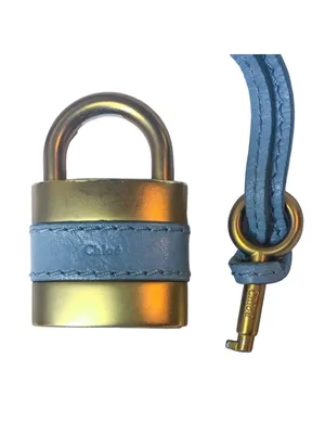 Chloé Paddington Blue Gray Leather Gold Hardware Padlock and Key Replacement thumbnail 2