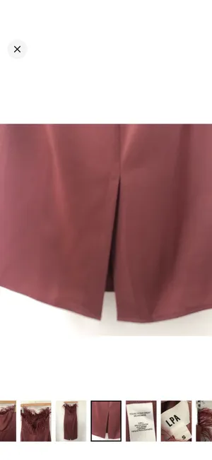 LPA Strapless Feather-Trim Midi Dress thumbnail 7