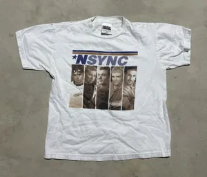 Vintage N SYNC Tee Shirt Size S Youth Women's White 100% Cotton T-Shirt Tultex thumbnail 1
