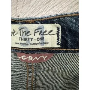 We The Free CRVY Blue High Rise Button Fly Denim Distressed Georgine Jeans 31 thumbnail 7
