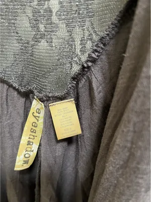 Y2K Eyeshadow Long Gray Lace Trim Open Front Cardigan Sz M thumbnail 2