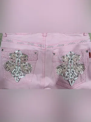 High-Rise Pink Wide-Leg Jeans for Women thumbnail 7