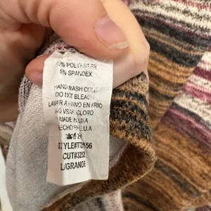 Ces Femme Multicolor Cowl Neck Sweater Brown Size L thumbnail 4