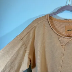 ✨ Aerie Orange Terry Crewneck Sweatshirt XS‎ thumbnail 4
