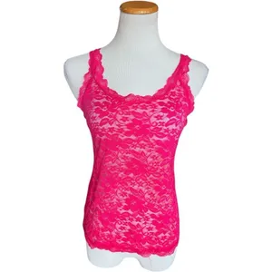 Womens Adore Me Roanne Hot Pink Lace Lingerie Sleep Tank Top - Sz M thumbnail 2