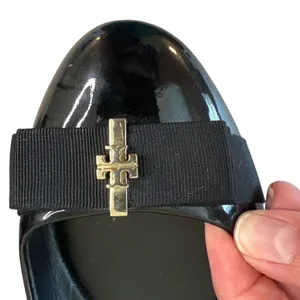 Tory Burch Trudy Patent Leather Ballet Flats Black Bow Logo Size 8.5 thumbnail 10