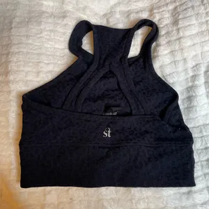 STRUT THIS One Size Navy Black Racerback Sports Bra No Padding Leopard‎ Cheetah thumbnail 2