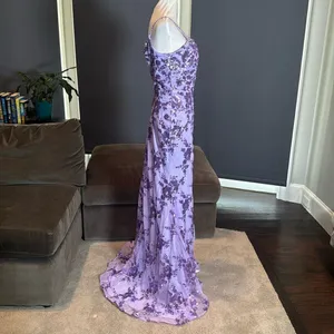 SOLD Purple Mermaid Fit Prom Party Dress Sparkly Sequins Lace Up Back Size 2 thumbnail 3