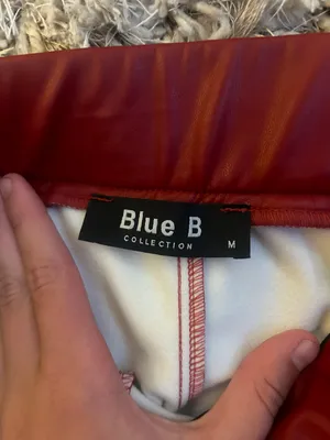 Blue B Collection Red leather pants thumbnail 3