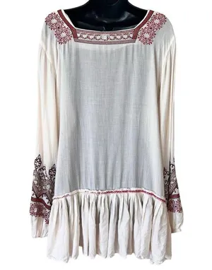 Free People Wild One Embroidered Peasant Dress thumbnail 9