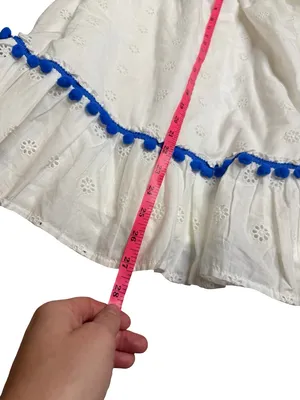 🌊 J.Crew Eyelet‎ Ruffle Midi Skirt Small NWT Boho Coastal 🌊 thumbnail 5