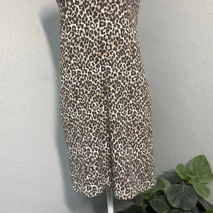 American Eagle Leopard Halter Dress Y2k Summer Euro Boho Coconut Girl thumbnail 3