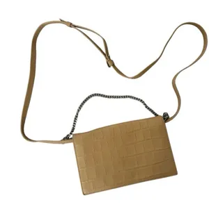 All Saints Fetch Croc Embossed Leather Chain Crossbody thumbnail 1
