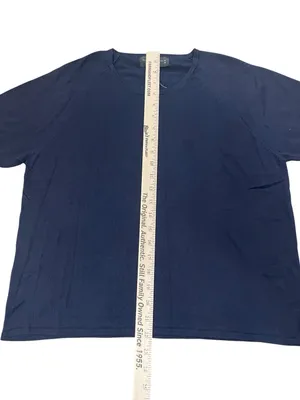 Everyday Capsule august silk knits Navy Short-Sleeve Crewneck 100% Silk Tee thumbnail 4