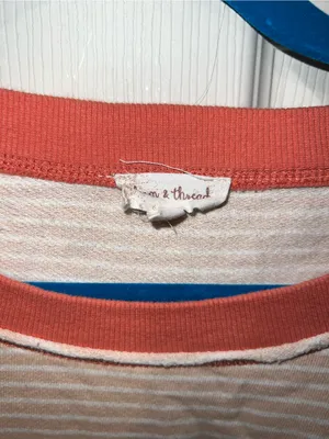 Hem & Thread Striped Tan and Salmon Long Sleeve Top thumbnail 3