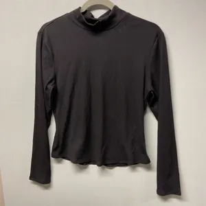 Athleta Black Ribbed Mock Neck Long Sleeve‎ Top Size L thumbnail 3